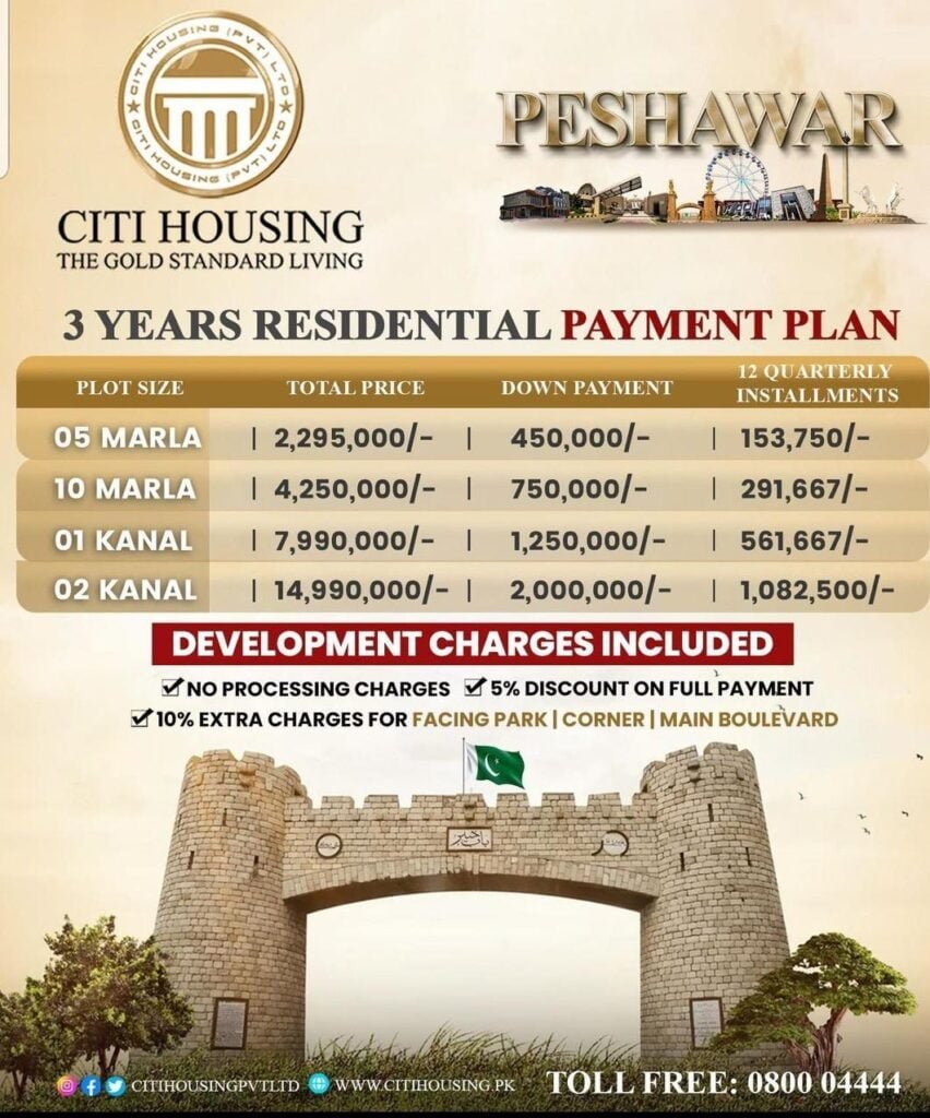 Citi Housing Peshawar Payment Plan 