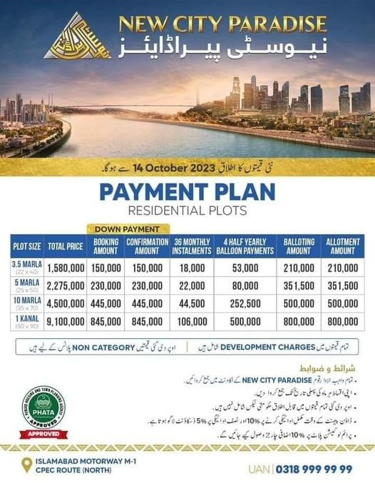 New City Paradise New Residential Payment Plan