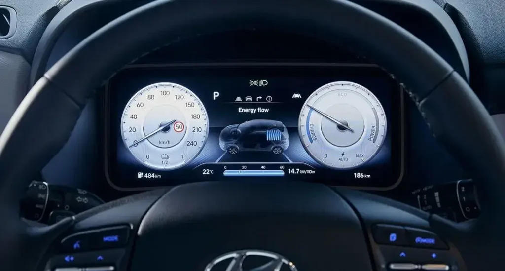 Hyundai Kona Fully digital 10.25″ gauge cluster