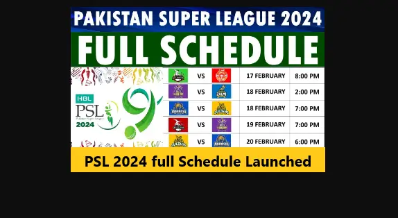 Read more about the article PSL 2024 full Schedule Launched