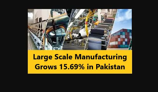 Read more about the article Large Scale Manufacturing Grows 15.69% in Pakistan