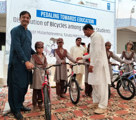 Bicycles Distributed to Female Students in Tharparkar