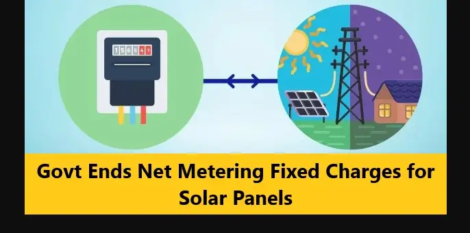 Read more about the article Govt Ends Net Metering Fixed Charges for Solar Panels