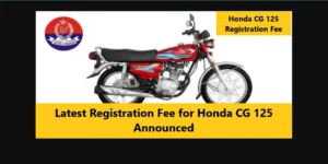 Latest Registration Fee for Honda CG 125 Announced