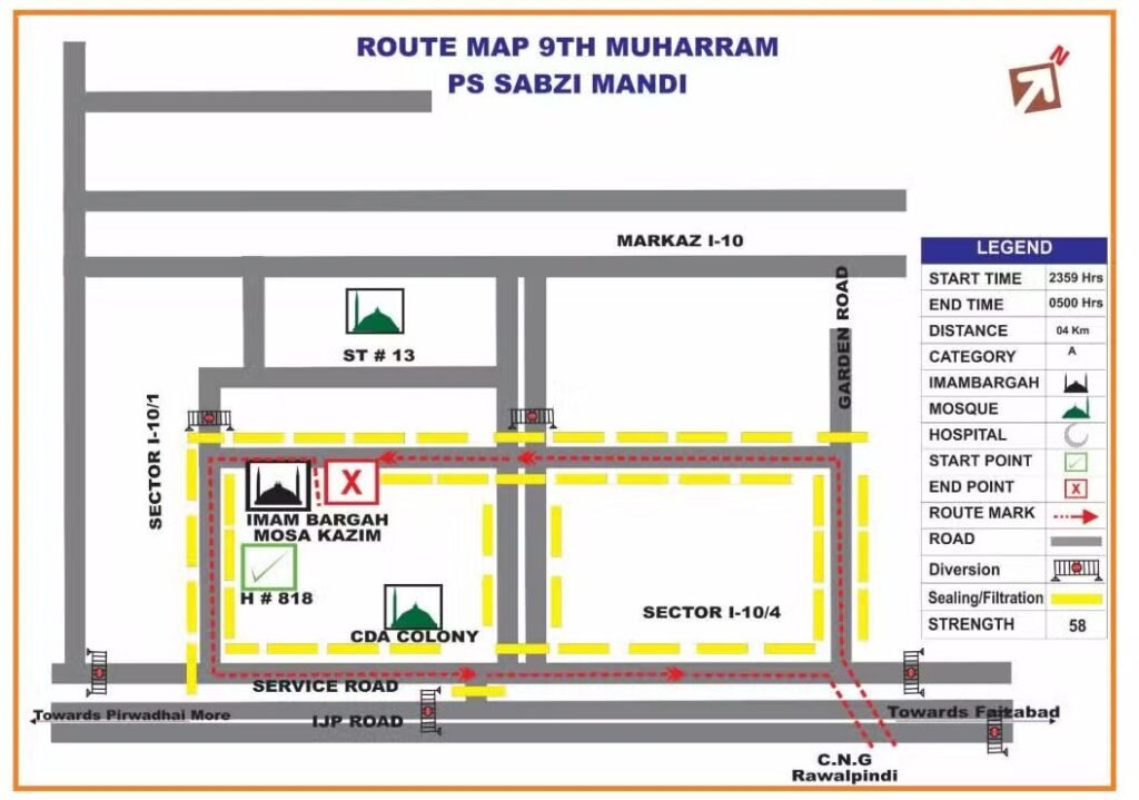 Islamabad Police Shares Traffic Plan for Muharram 9