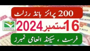 200 Prize Bond Draw Result Peshawar: September 16 2024