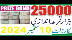 Rs 25000 Prize Bond Draw Result: September 10 2024