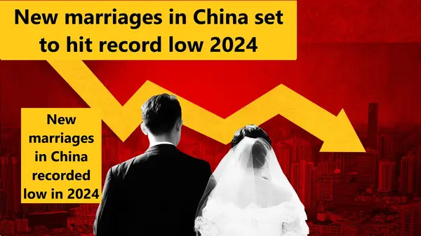 New marriages in China set to hit record low 2024