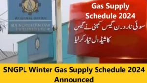 SNGPL Winter Gas Supply Schedule 2024 Announced